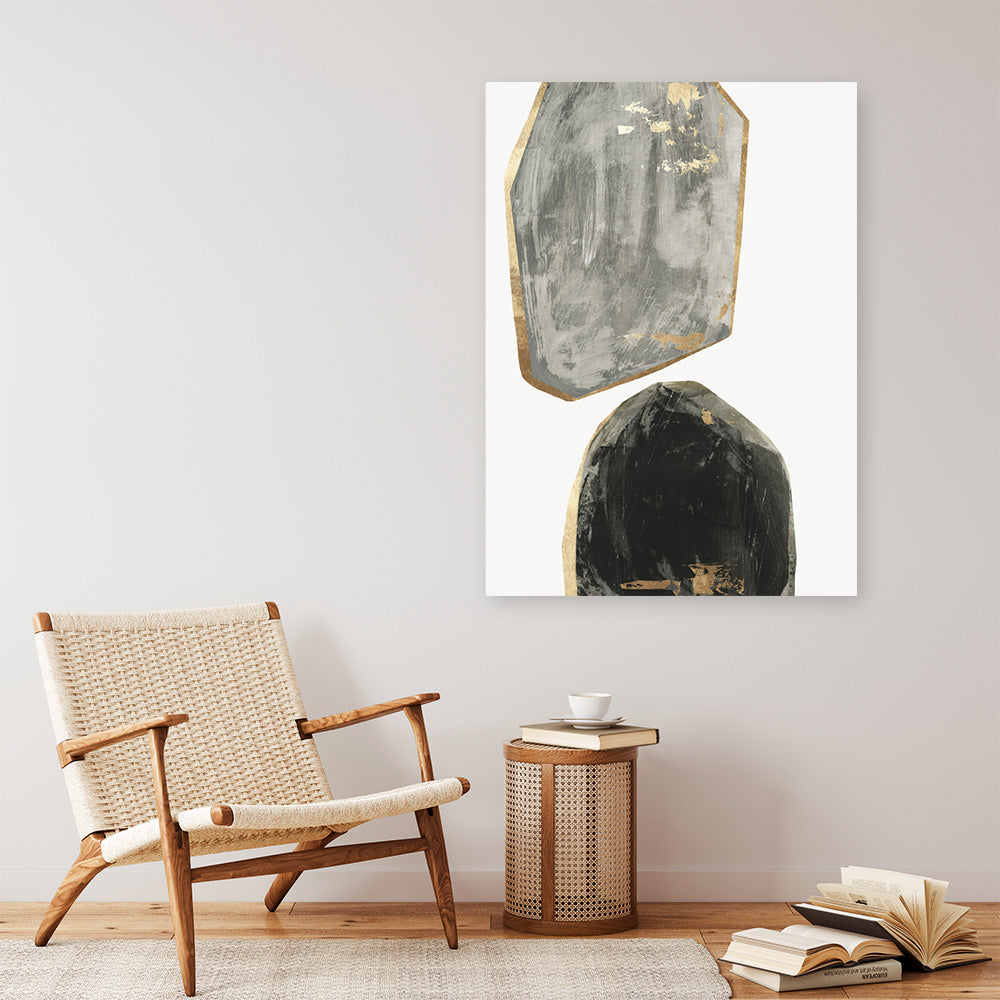 Shop Stones I Canvas Print a painted abstract themed framed canvas wall art print from The Print Emporium artwork collection - Buy Australian made fine art painting style stretched canvas prints for the home and your interior decor space, TPE-PC-RF441-CA-35X46-NF