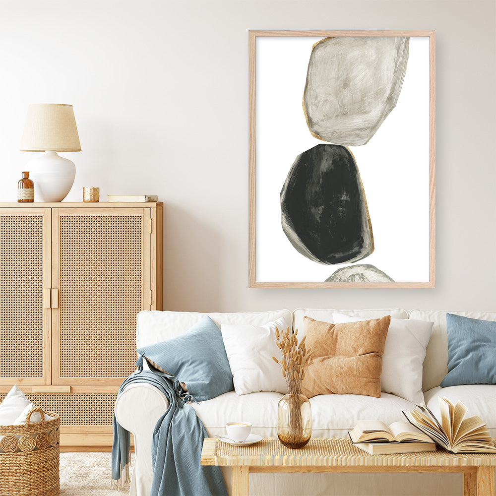 Shop Stones II Art Print a painted abstract themed wall art print from The Print Emporium wall artwork collection - Buy Australian made fine art painting style poster and framed prints for the home and your interior decor room, TPE-PC-RF442-AP