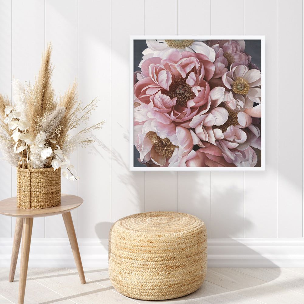 Shop Summer Florals (Square) Art Print a floral themed painted wall art print from The Print Emporium wall artwork collection - Buy Australian made fine art painting style poster and framed prints for the home and your interior decor room, TPE-328-AP