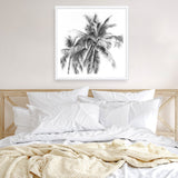 Shop Summer Palms I (B&W) (Square) Art Print a coastal themed painted wall art print from The Print Emporium wall artwork collection - Buy Australian made fine art painting style poster and framed prints for the home and your interior decor room, TPE-357-AP