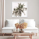 Shop Summer Palms Light I (Square) Art Print a coastal themed painted wall art print from The Print Emporium wall artwork collection - Buy Australian made fine art painting style poster and framed prints for the home and your interior decor room, TPE-435-AP