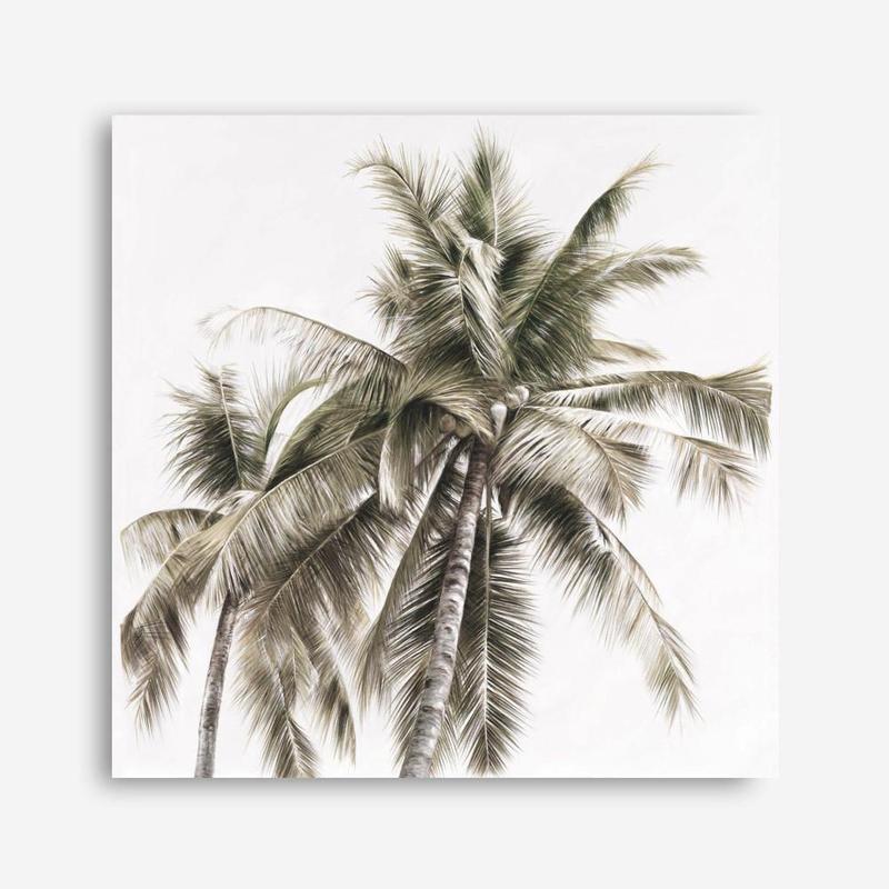 Shop Summer Palms Light I (Square) Canvas Print a coastal themed painted framed canvas wall art print from The Print Emporium artwork collection - Buy Australian made fine art painting style stretched canvas prints for the home and your interior decor space, TPE-435-CA-40X40-NF