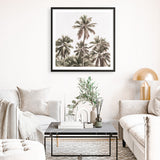Shop Summer Palms Light II (Square) Art Print a coastal themed painted wall art print from The Print Emporium wall artwork collection - Buy Australian made fine art painting style poster and framed prints for the home and your interior decor room, TPE-436-AP