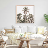 Shop Summer Palms Light II (Square) Art Print a coastal themed painted wall art print from The Print Emporium wall artwork collection - Buy Australian made fine art painting style poster and framed prints for the home and your interior decor room, TPE-436-AP