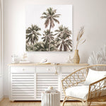 Shop Summer Palms Light II (Square) Canvas Print a coastal themed painted framed canvas wall art print from The Print Emporium artwork collection - Buy Australian made fine art painting style stretched canvas prints for the home and your interior decor space, TPE-436-CA-40X40-NF