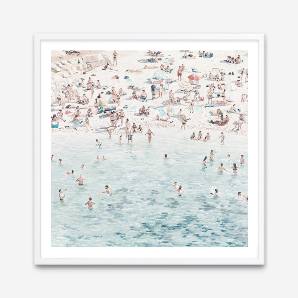 Shop Summer Scene (Square) Art Print a coastal themed painted wall art print from The Print Emporium wall artwork collection - Buy Australian made fine art painting style poster and framed prints for the home and your interior decor room, TPE-318-AP