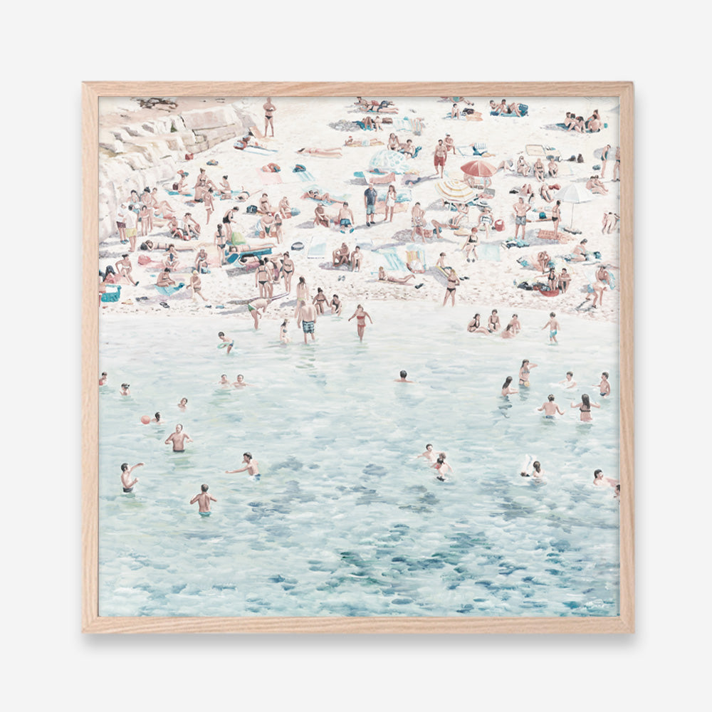 Shop Summer Scene (Square) Art Print a coastal themed painted wall art print from The Print Emporium wall artwork collection - Buy Australian made fine art painting style poster and framed prints for the home and your interior decor room, TPE-318-AP