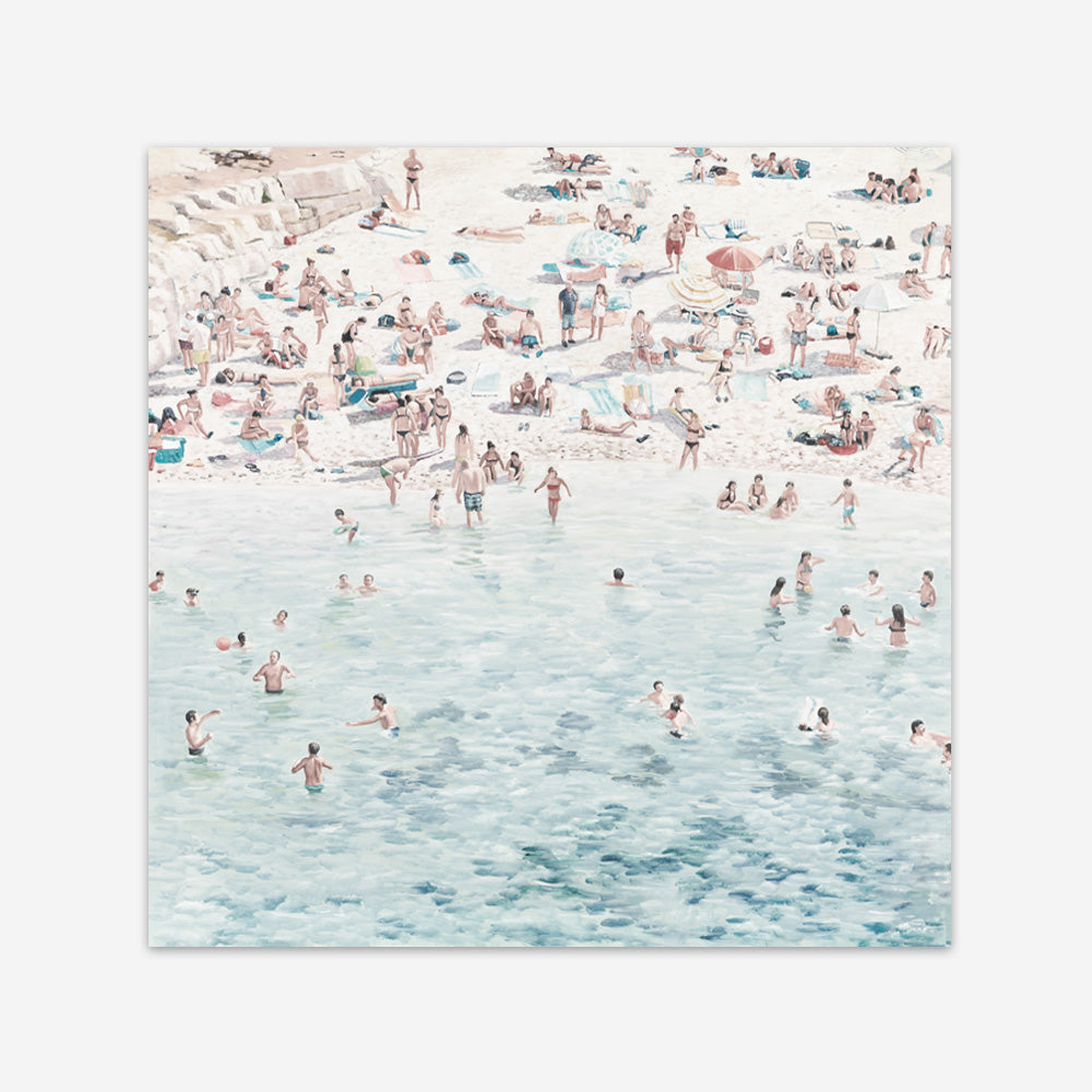 Shop Summer Scene (Square) Art Print a coastal themed painted wall art print from The Print Emporium wall artwork collection - Buy Australian made fine art painting style poster and framed prints for the home and your interior decor room, TPE-318-AP