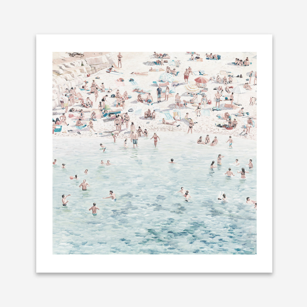 Shop Summer Scene (Square) Art Print a coastal themed painted wall art print from The Print Emporium wall artwork collection - Buy Australian made fine art painting style poster and framed prints for the home and your interior decor room, TPE-318-AP