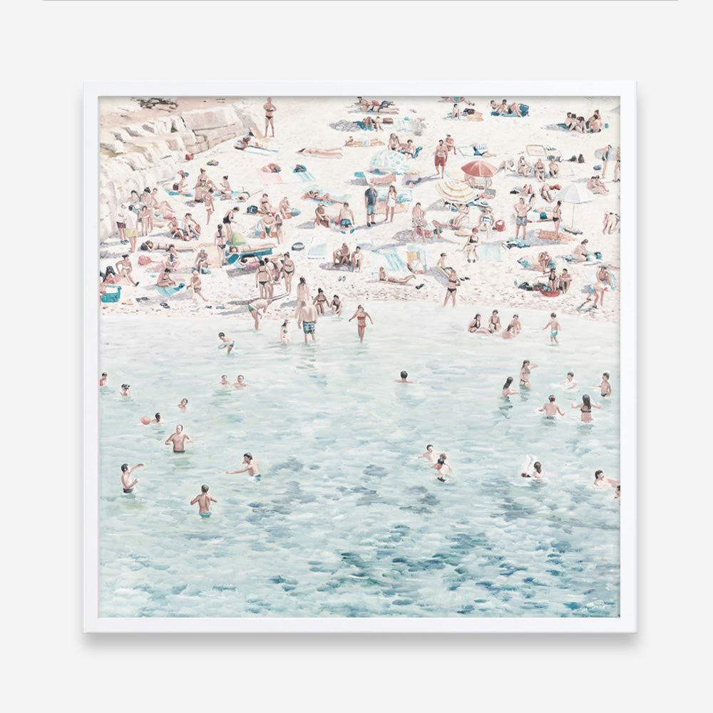 Shop Summer Scene (Square) Art Print a coastal themed painted wall art print from The Print Emporium wall artwork collection - Buy Australian made fine art painting style poster and framed prints for the home and your interior decor room, TPE-318-AP