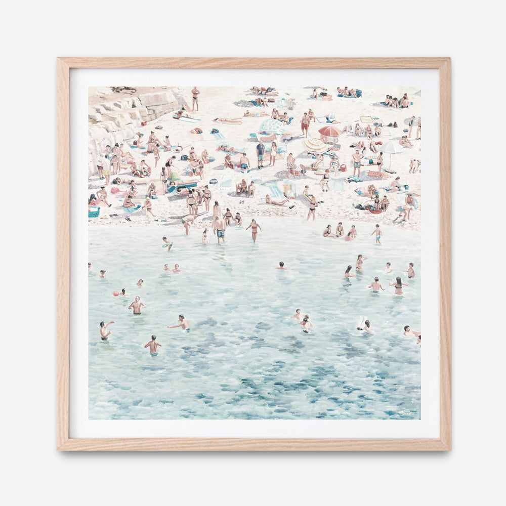 Shop Summer Scene (Square) Art Print a coastal themed painted wall art print from The Print Emporium wall artwork collection - Buy Australian made fine art painting style poster and framed prints for the home and your interior decor room, TPE-318-AP