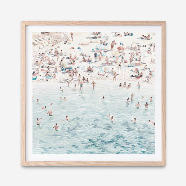 Shop Summer Scene (Square) Art Print a coastal themed painted wall art print from The Print Emporium wall artwork collection - Buy Australian made fine art painting style poster and framed prints for the home and your interior decor room, TPE-318-AP