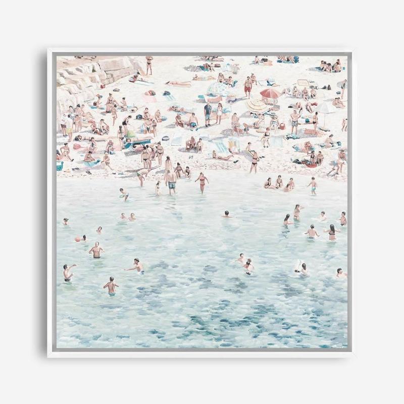 Shop Summer Scene (Square) Canvas Print a coastal themed painted framed canvas wall art print from The Print Emporium artwork collection - Buy Australian made fine art painting style stretched canvas prints for the home and your interior decor space, TPE-318-CA-40X40-NF