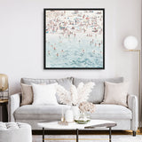 Shop Summer Scene (Square) Canvas Print a coastal themed painted framed canvas wall art print from The Print Emporium artwork collection - Buy Australian made fine art painting style stretched canvas prints for the home and your interior decor space, TPE-318-CA-40X40-NF