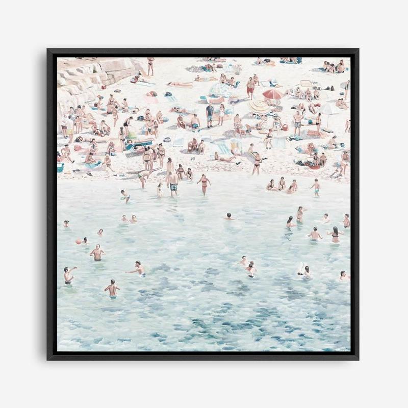Shop Summer Scene (Square) Canvas Print a coastal themed painted framed canvas wall art print from The Print Emporium artwork collection - Buy Australian made fine art painting style stretched canvas prints for the home and your interior decor space, TPE-318-CA-40X40-NF