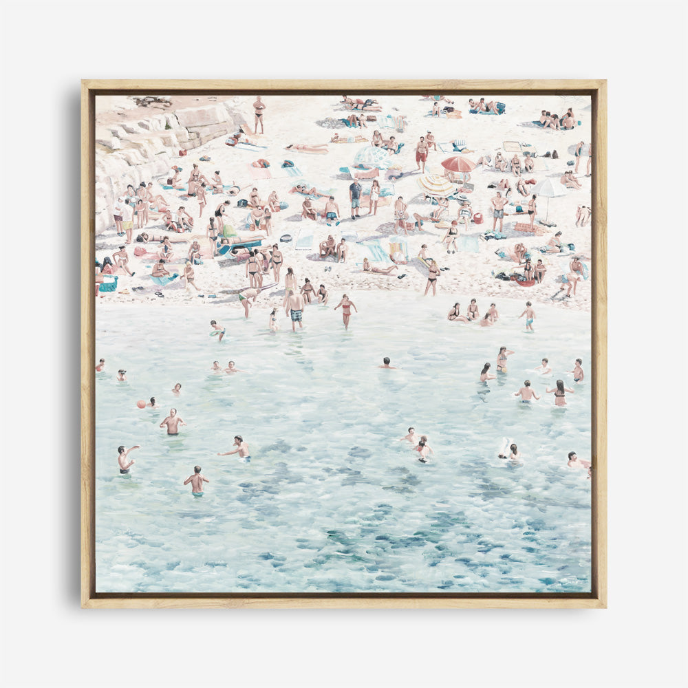 Shop Summer Scene (Square) Canvas Print a coastal themed painted framed canvas wall art print from The Print Emporium artwork collection - Buy Australian made fine art painting style stretched canvas prints for the home and your interior decor space, TPE-318-CA-40X40-NF