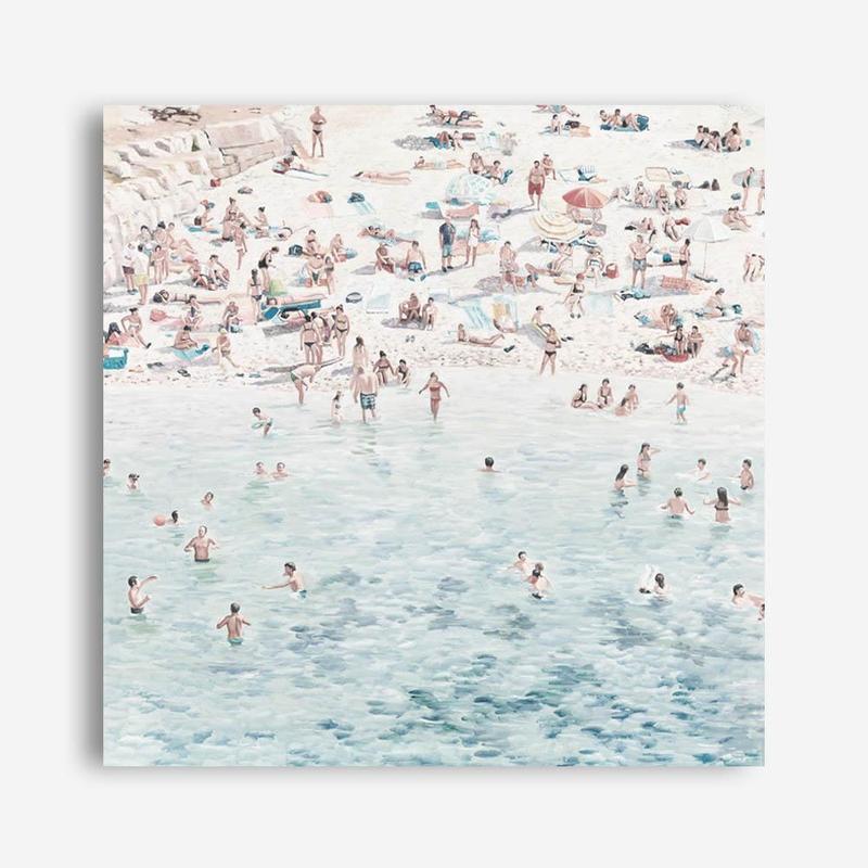 Shop Summer Scene (Square) Canvas Print a coastal themed painted framed canvas wall art print from The Print Emporium artwork collection - Buy Australian made fine art painting style stretched canvas prints for the home and your interior decor space, TPE-318-CA-40X40-NF