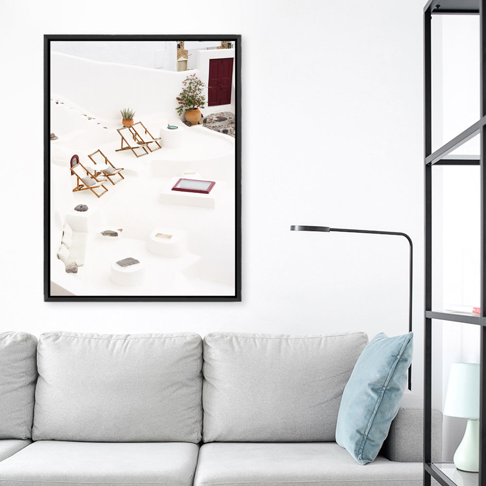 Shop Sun Chairs Photo Canvas Print a coastal themed photography framed stretched canvas print from The Print Emporium wall artwork collection - Buy Australian made prints for the home and your interior decor space, TPE-1337-CA-35X46-NF