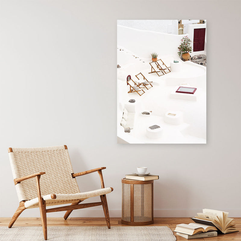 Shop Sun Chairs Photo Canvas Print a coastal themed photography framed stretched canvas print from The Print Emporium wall artwork collection - Buy Australian made prints for the home and your interior decor space, TPE-1337-CA-35X46-NF