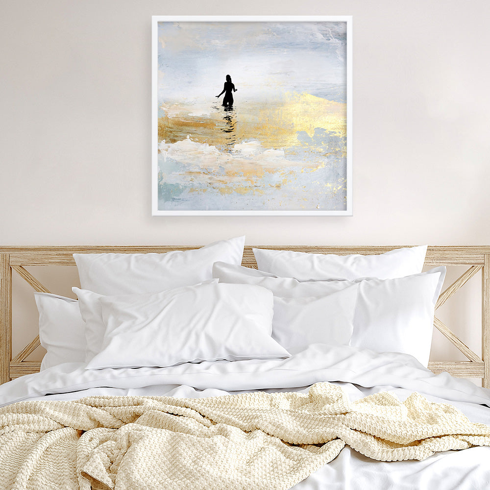 Shop Sun Dip (Square) Art Print a painted abstract themed wall art print from The Print Emporium wall artwork collection - Buy Australian made fine art painting style poster and framed prints for the home and your interior decor room, TPE-DH-328-AP