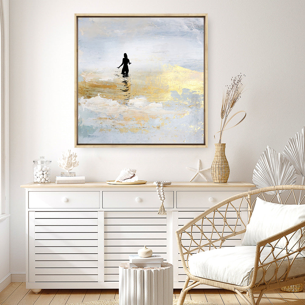 Shop Sun Dip (Square) Canvas Print a painted abstract themed framed canvas wall art print from The Print Emporium artwork collection - Buy Australian made fine art painting style stretched canvas prints for the home and your interior decor space, TPE-DH-328-CA-40X40-NF