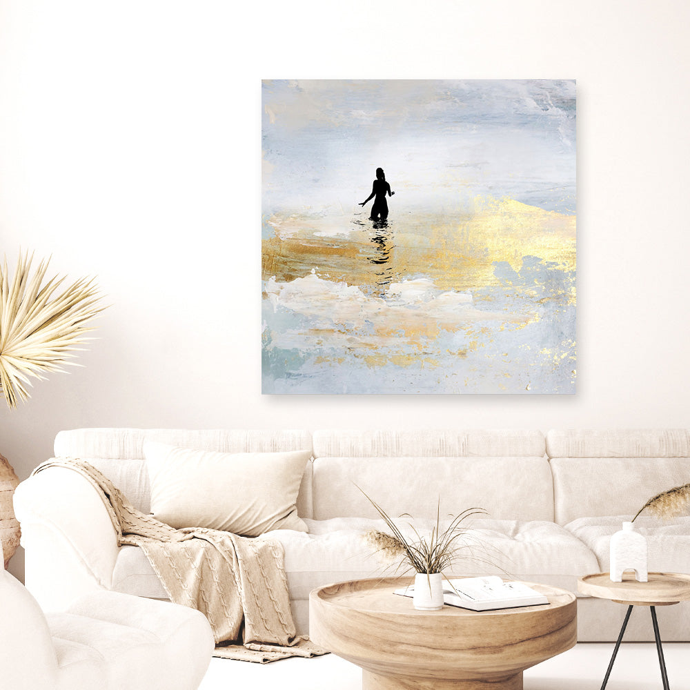 Shop Sun Dip (Square) Canvas Print a painted abstract themed framed canvas wall art print from The Print Emporium artwork collection - Buy Australian made fine art painting style stretched canvas prints for the home and your interior decor space, TPE-DH-328-CA-40X40-NF