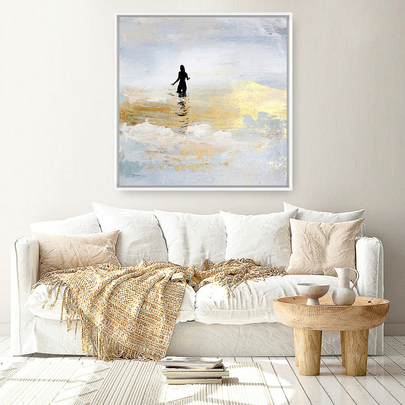 Shop Sun Dip (Square) Canvas Print a painted abstract themed framed canvas wall art print from The Print Emporium artwork collection - Buy Australian made fine art painting style stretched canvas prints for the home and your interior decor space, TPE-DH-328-CA-40X40-NF