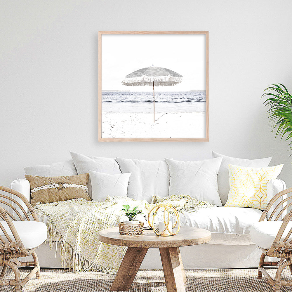 Shop Sun Parasol (Square) Photo Art Print a coastal themed photography wall art print from The Print Emporium wall artwork collection - Buy Australian made fine art poster and framed prints for the home and your interior decor, TPE-694-AP