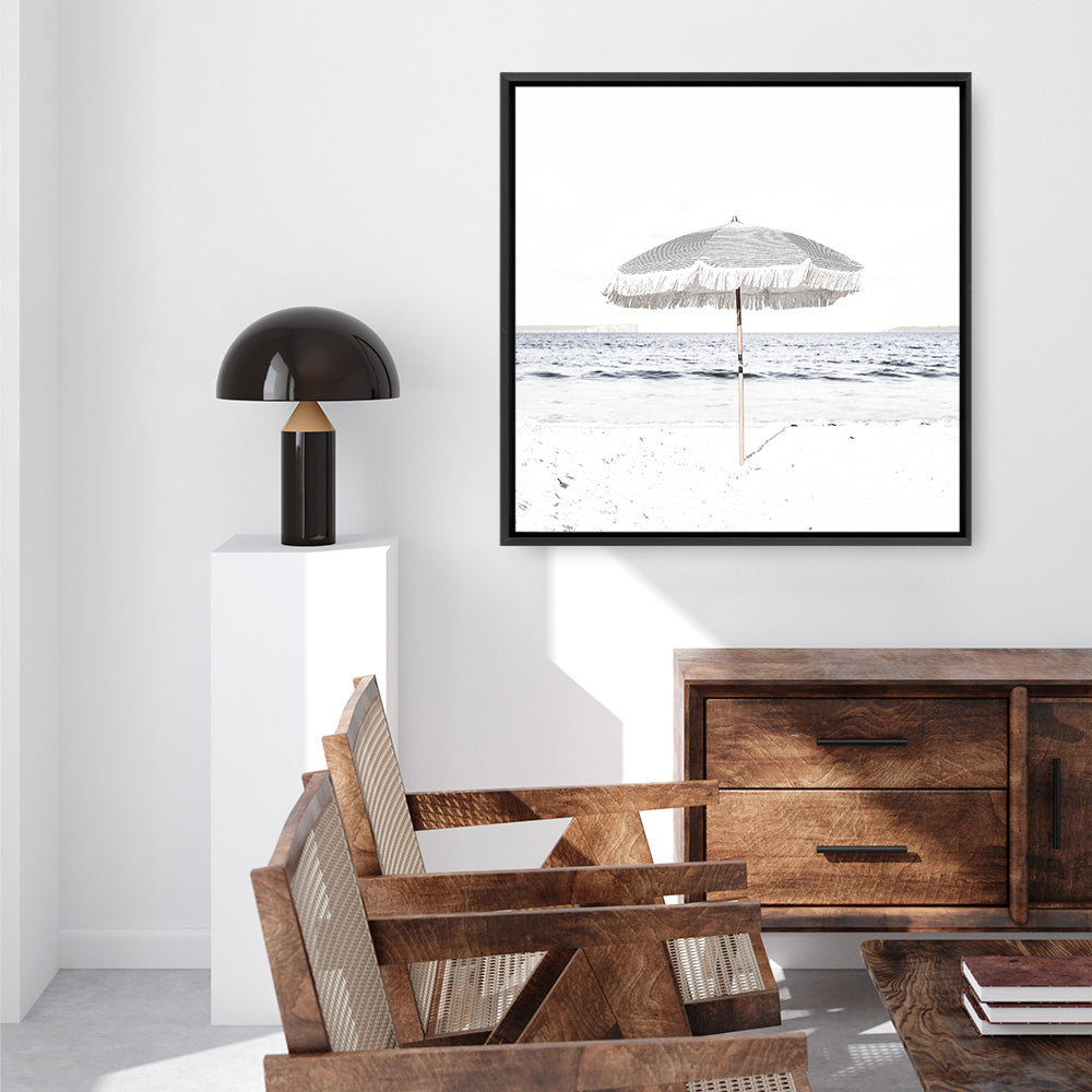 Shop Sun Parasol (Square) Photo Canvas a coastal themed photography framed stretched canvas print from The Print Emporium wall artwork collection - Buy Australian made prints for the home and your interior decor space, TPE-694-CA-40X40-NF