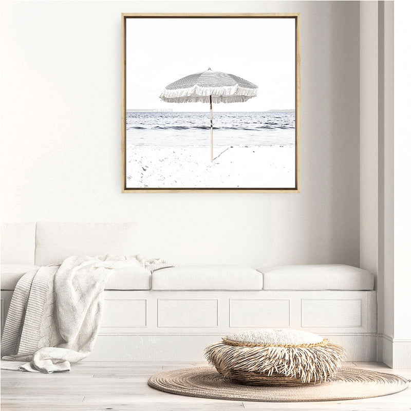 Shop Sun Parasol (Square) Photo Canvas a coastal themed photography framed stretched canvas print from The Print Emporium wall artwork collection - Buy Australian made prints for the home and your interior decor space, TPE-694-CA-40X40-NF