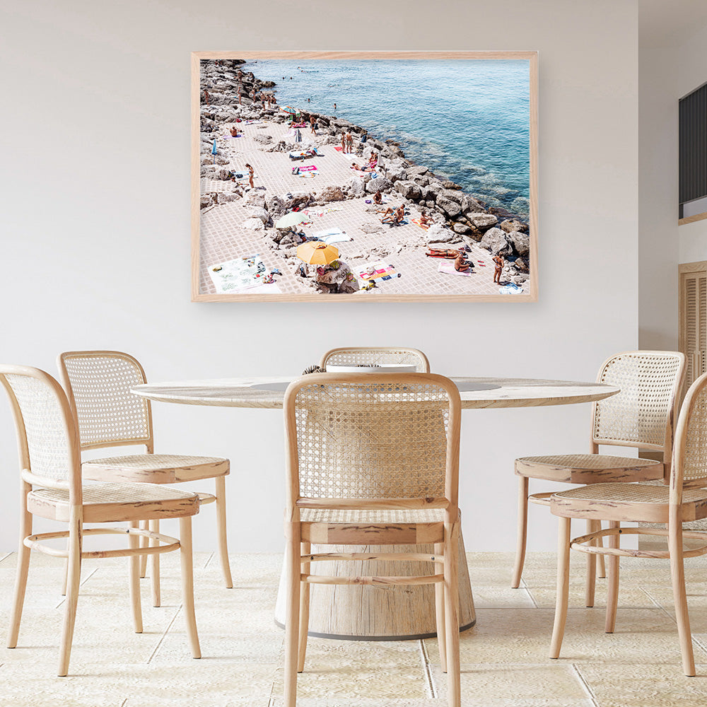 Shop Sunbaking in Salento Photo Art Print a coastal themed photography wall art print from The Print Emporium wall artwork collection - Buy Australian made fine art poster and framed prints for the home and your interior decor, TPE-1193-AP