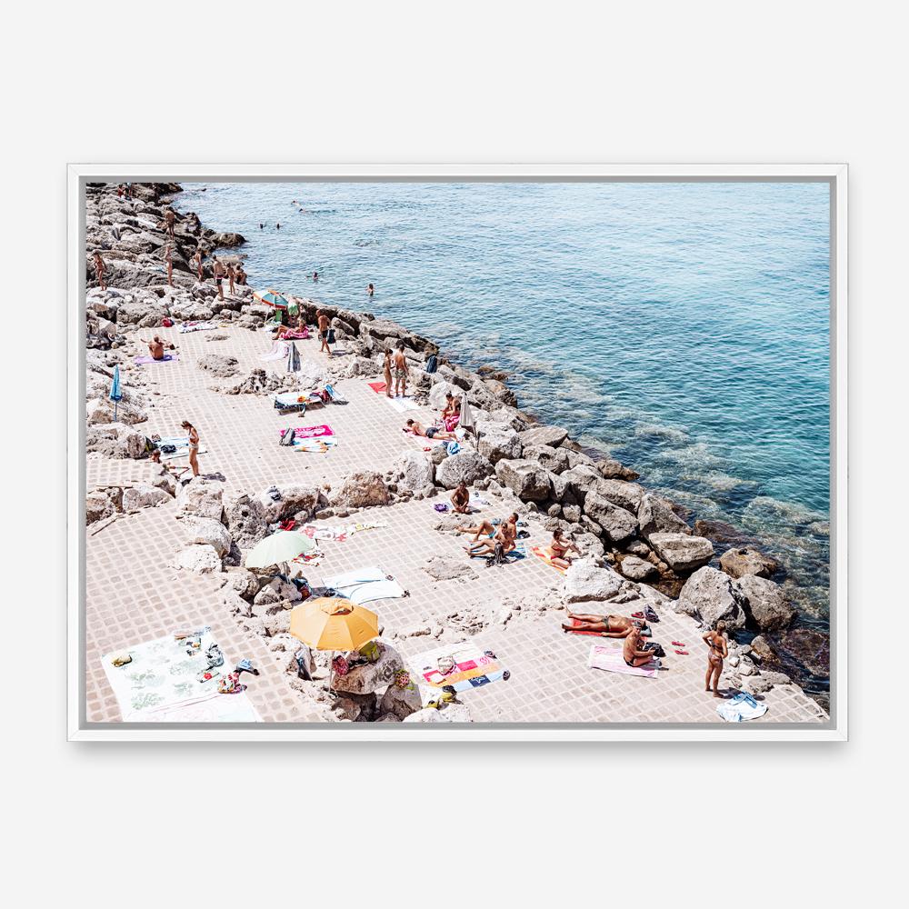 Shop Sunbaking in Salento Photo Canvas Print a coastal themed photography framed stretched canvas print from The Print Emporium wall artwork collection - Buy Australian made prints for the home and your interior decor space, TPE-1193-CA-35X46-NF