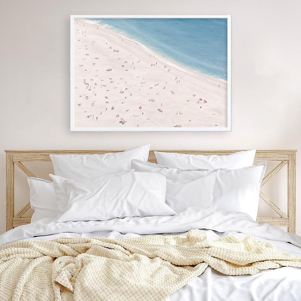 Shop Sunbathers Art Print a coastal themed painted wall art print from The Print Emporium wall artwork collection - Buy Australian made fine art painting style poster and framed prints for the home and your interior decor room, TPE-037-AP