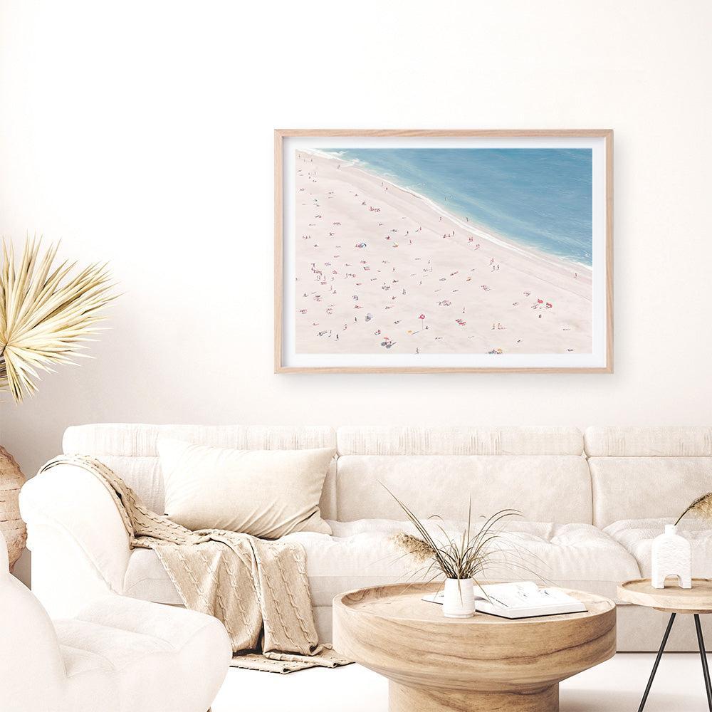 Shop Sunbathers Art Print a coastal themed painted wall art print from The Print Emporium wall artwork collection - Buy Australian made fine art painting style poster and framed prints for the home and your interior decor room, TPE-037-AP