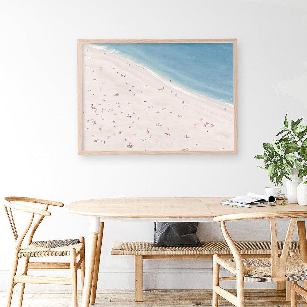 Shop Sunbathers Art Print a coastal themed painted wall art print from The Print Emporium wall artwork collection - Buy Australian made fine art painting style poster and framed prints for the home and your interior decor room, TPE-037-AP