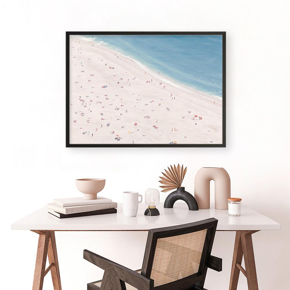 Shop Sunbathers Art Print a coastal themed painted wall art print from The Print Emporium wall artwork collection - Buy Australian made fine art painting style poster and framed prints for the home and your interior decor room, TPE-037-AP