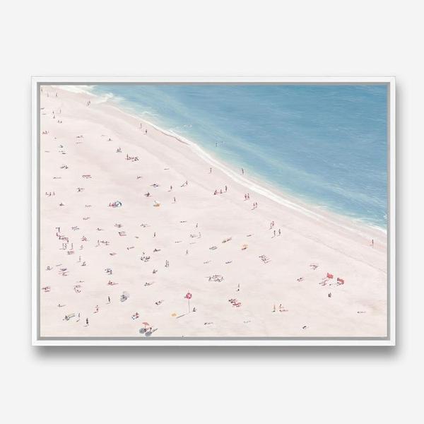 Shop Sunbathers Canvas Print a coastal themed painted framed canvas wall art print from The Print Emporium artwork collection - Buy Australian made fine art painting style stretched canvas prints for the home and your interior decor space, TPE-037-CA-35X46-NF