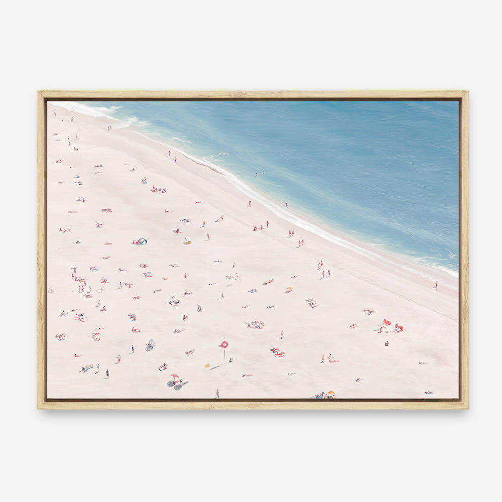 Shop Sunbathers Canvas Print a coastal themed painted framed canvas wall art print from The Print Emporium artwork collection - Buy Australian made fine art painting style stretched canvas prints for the home and your interior decor space, TPE-037-CA-35X46-NF