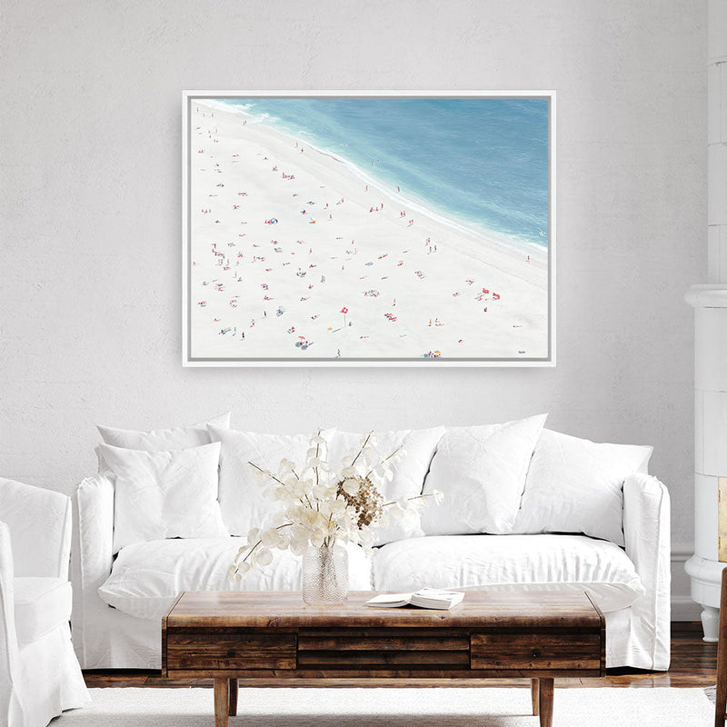 Shop Sunbathers II Canvas Print a coastal themed painted framed canvas wall art print from The Print Emporium artwork collection - Buy Australian made fine art painting style stretched canvas prints for the home and your interior decor space, TPE-061-CA-35X46-NF