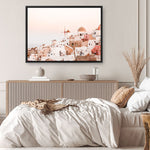 Shop Sunset in Santorini Photo Canvas Print a photography framed stretched canvas print from The Print Emporium wall artwork collection - Buy Australian made prints for the home and your interior decor space, TPE-1301-CA-35X46-NF