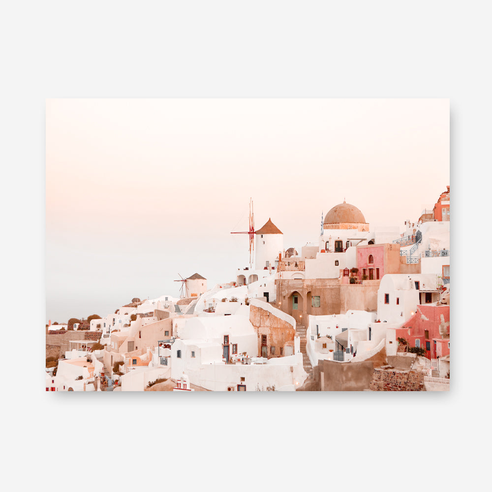 Shop Sunset in Santorini Photo Canvas Print a photography framed stretched canvas print from The Print Emporium wall artwork collection - Buy Australian made prints for the home and your interior decor space, TPE-1301-CA-35X46-NF