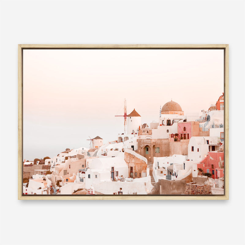 Shop Sunset in Santorini Photo Canvas Print a photography framed stretched canvas print from The Print Emporium wall artwork collection - Buy Australian made prints for the home and your interior decor space, TPE-1301-CA-35X46-NF