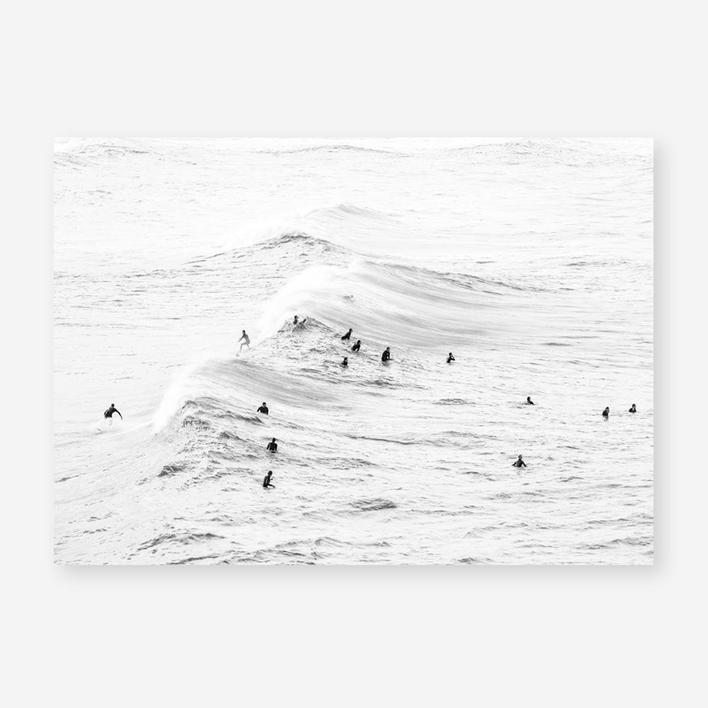 Shop Surf Swell B&W Photo Art Print a coastal themed photography wall art print from The Print Emporium wall artwork collection - Buy Australian made fine art poster and framed prints for the home and your interior decor, TPE-1161-AP