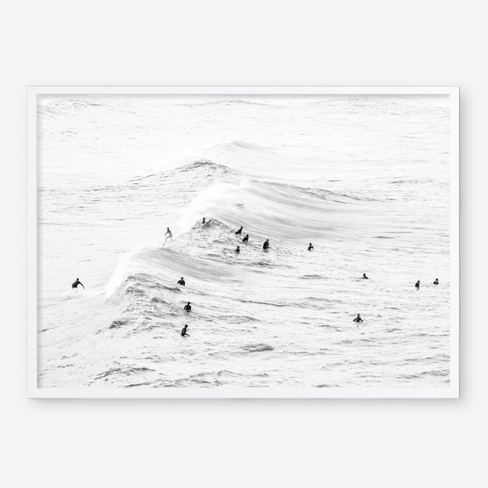 Shop Surf Swell B&W Photo Art Print a coastal themed photography wall art print from The Print Emporium wall artwork collection - Buy Australian made fine art poster and framed prints for the home and your interior decor, TPE-1161-AP