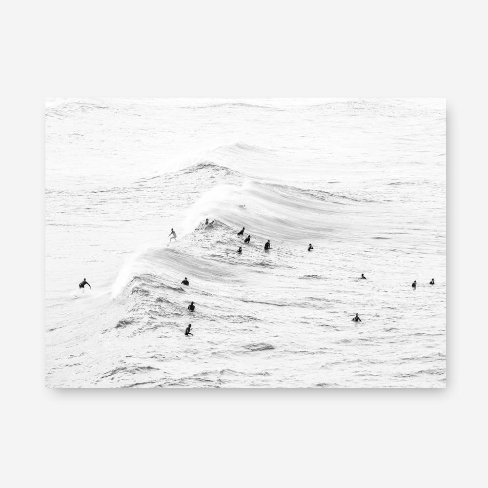 Shop Surf Swell B&W Photo Canvas Print a coastal themed photography framed stretched canvas print from The Print Emporium wall artwork collection - Buy Australian made prints for the home and your interior decor space, TPE-1161-CA-35X46-NF