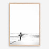Shop Surfer On The Sand Photo Art Print a coastal themed photography wall art print from The Print Emporium wall artwork collection - Buy Australian made fine art poster and framed prints for the home and your interior decor, TPE-1064-AP