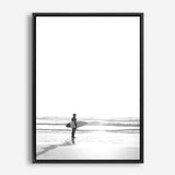 Shop Surfer On The Sand Photo Canvas Print a coastal themed photography framed stretched canvas print from The Print Emporium wall artwork collection - Buy Australian made prints for the home and your interior decor space, TPE-1064-CA-35X46-NF