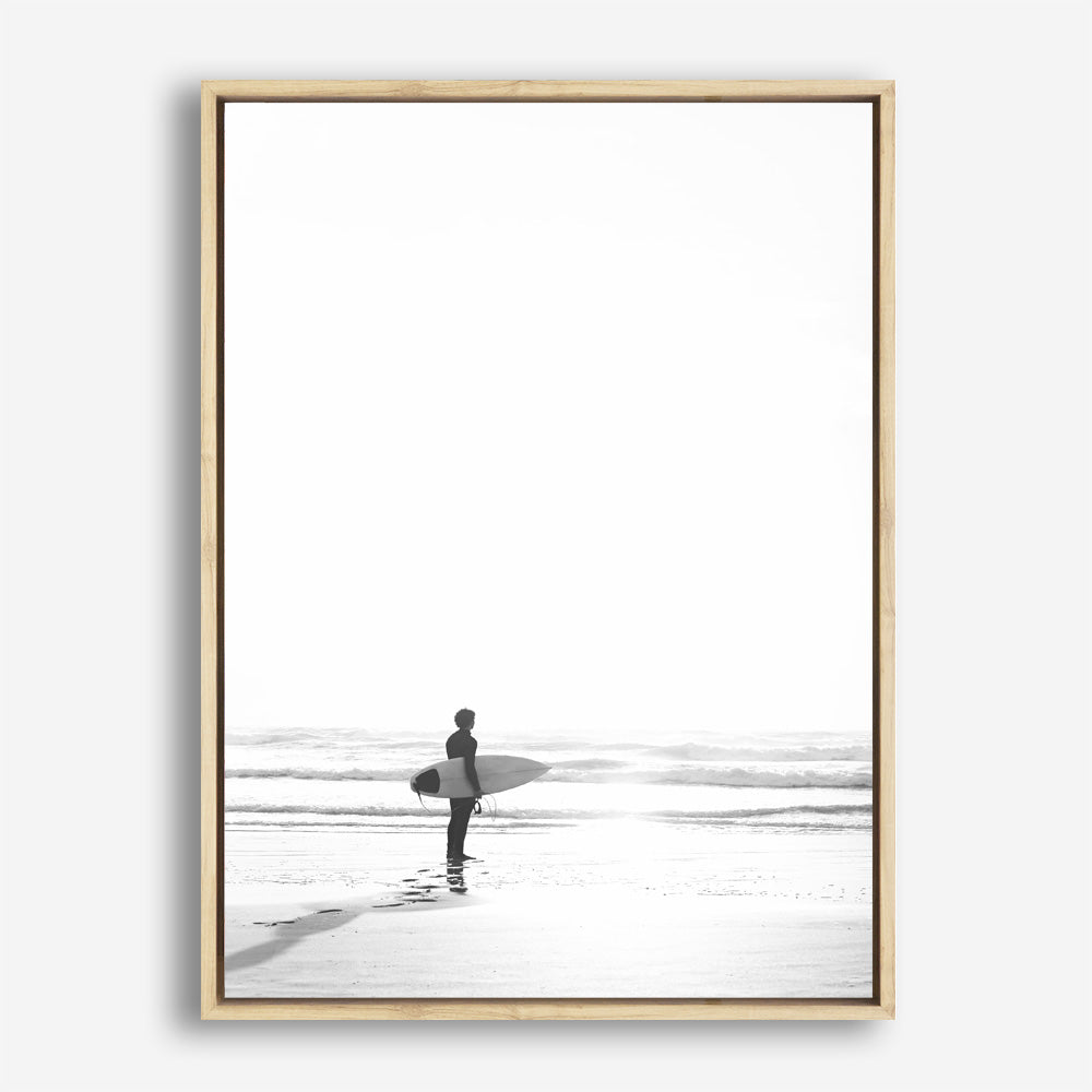 Shop Surfer On The Sand Photo Canvas Print a coastal themed photography framed stretched canvas print from The Print Emporium wall artwork collection - Buy Australian made prints for the home and your interior decor space, TPE-1064-CA-35X46-NF