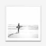 Shop Surfer On The Sand (Square) Photo Art Print a coastal themed photography wall art print from The Print Emporium wall artwork collection - Buy Australian made fine art poster and framed prints for the home and your interior decor, TPE-1071-AP