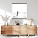 Shop Surfer On The Sand (Square) Photo Art Print a coastal themed photography wall art print from The Print Emporium wall artwork collection - Buy Australian made fine art poster and framed prints for the home and your interior decor, TPE-1071-AP